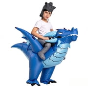 Joyfy Halloween Inflatable Dragon Costume for Kids,Blow up Ride on Dragon Costume Funny Halloween Inflatable Costume Dinosaur Costume for Halloween Dress up Par