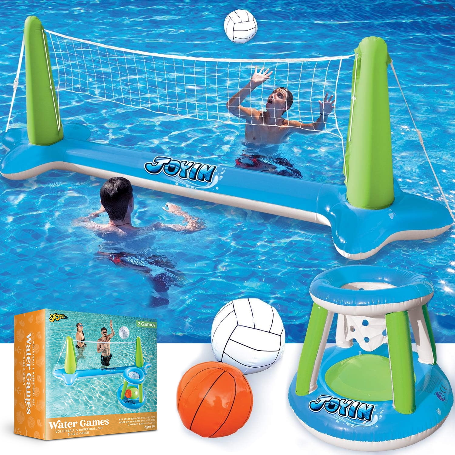 Syncfun Inflatable Pool Float Game Set with Inflatable Volleyball Net
