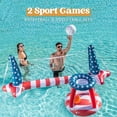 thumbnail image 1 of Joyfy Inflatable Pool Floats Set American Flag Volleyball Net & Basketball Hoops, Summer Swimming Pool Game Toy for Adults & Kids, 1 of 8