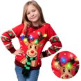 Syncfun Light Up Ugly Christmas Sweater for Kids,Funny LED Reindeer