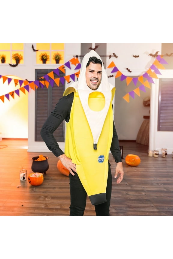 Men's Banana Costume for Adult Funny Fruit Costume Banana Halloween Fancy-Dress Costume for Themed Party Cosplay
