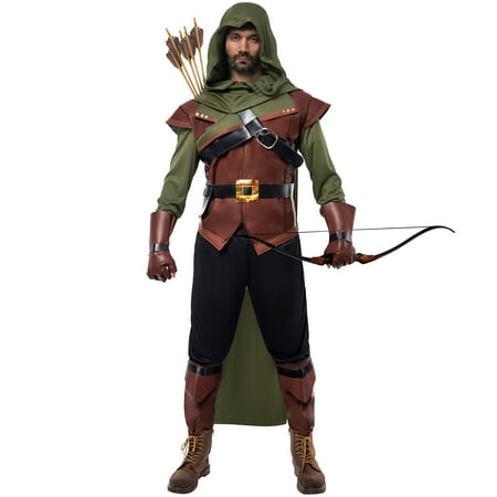 Joyfy Robin Hood Costume for Men Renaissance Medieval Costume Outfit Set for Adult Halloween Dress Up Party