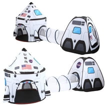 Syncfun Rocket Ship Play Tents Set for Kids, Pop up Playhouse with Tunnel,Kids Pretend Play