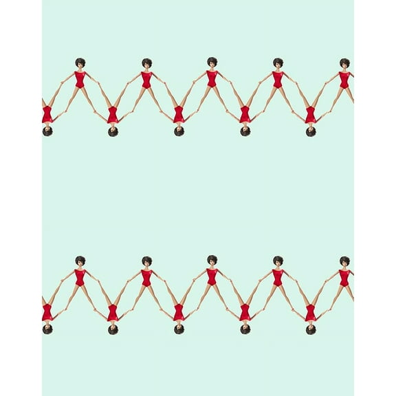 Synchronized Brunette Barbie Removable Vinyl Wallpaper by Barbie - Robins Egg