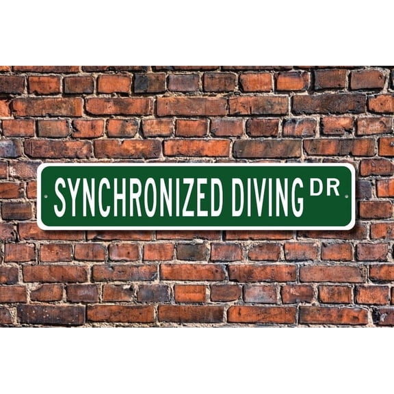 Synchronized Diving Synchronized Diving Sign Synchronized Diving Fan Synchronized Diver's Gift Metal Aluminum Sign - Size: 16 x 4 Inches