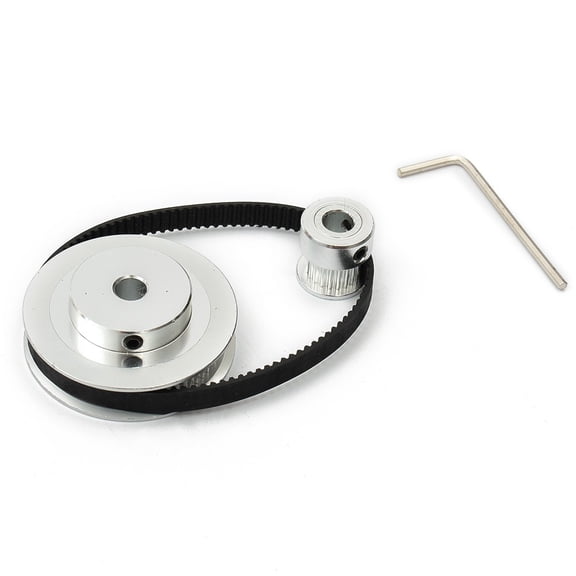 Synchronous Belt Wheel Kit Wheel Kit Practical Useful Convenient Silver And Black With 20 And 60 Teeth Aluminum
