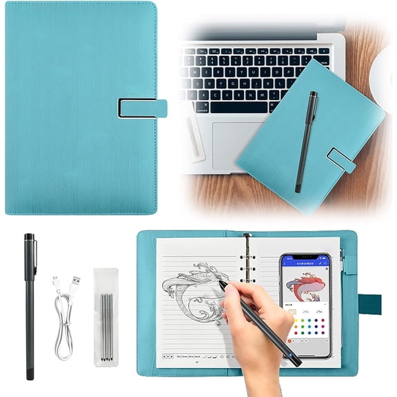 Syncify Digital Sketchbook with Smart Sync Pen Wireless Drawing Writing Note-Taking Tool, Paper-to-Digital Instant Sync for Creatives Students Professionals (Blue)Z