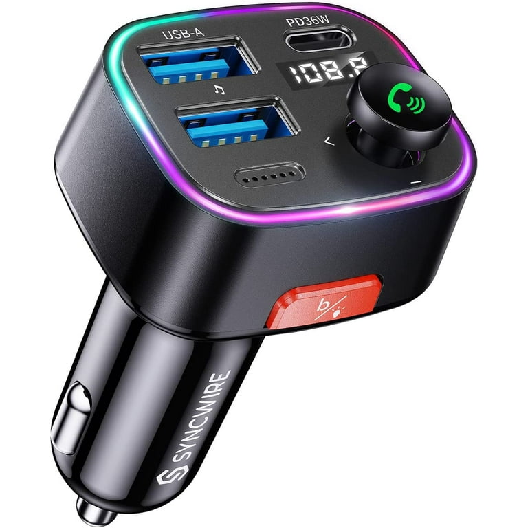 Bluetooth Fm Transmitter For Car, Wireless Radio Adapter Hands