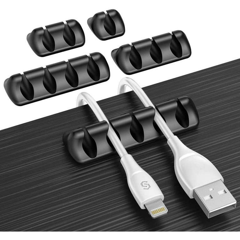 Syncwire Cable Clips Cord Holders Self Adhesive Cord Organizer Cable  Management for Desk, Home, Office - 5 Pack, Black 