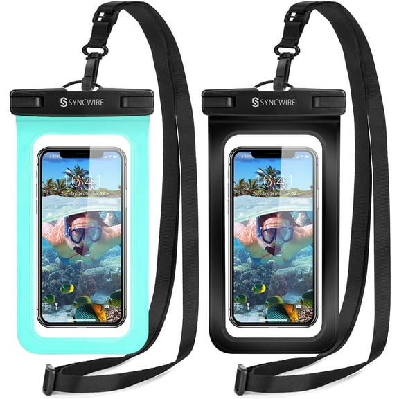 Syncwire Waterproof Phone Pouch [2-Pack] - IPX8 Waterproof Phone Case Compatible iPhone, Android