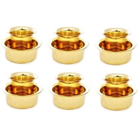 SyndicateZilla Brass Plain Matte Coffee/Tea Tumbler Dabara Set (Approx. 150 ML, Set of 6), Serveware/Kitchenware/Drinkware, Davara Kumbakonam Coffee Set