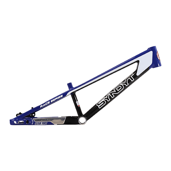 Syndyt 190 Junior XL BMX Racing Bike Frame – 19” Top Tube, 6061-T6 Aluminum (2.86 lbs), Tapered 38/42 Head Tube,Standard Euro BB, 10/15 mm Hubs, 140mm Disc Brake, Chain Tensioners Blue Bicycle Frame