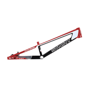 Syndyt 195 Expert BMX Racing Bike Frame   19.5  Top Tube, 6061-T6 Aluminum 2.98 lbs, Tapered 38/42 Head Tube,Standard Euro BB, 10/15 mm Hubs, 140mm Disc Brake, Chain Tensioners Red Bicycle Frame