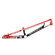 Syndyt 205 Pro BMX Racing Bike Frame   20.5  Top Tube, 6061-T6 Aluminum 3.99 lbs, Tapered 42/52 Head Tube, B52 Tech BB, 10/15/20mm Hubs, 140mm Disc Brake, Chain Tensioners   Red Bicycle Frame