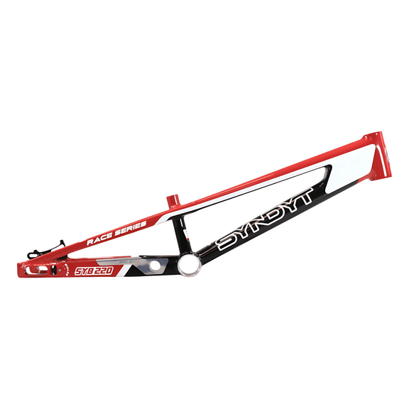 Syndyt 220 Pro 3XL BMX Racing Bike Frame – 22” Top Tube, 6061-T6 Aluminum (4.15 lbs), Tapered 42/52 Head Tube, B52 Tech BB, 10/15/20mm Hubs, 140mm Disc Brake, Chain Tensioners – Red Bicycle Frame