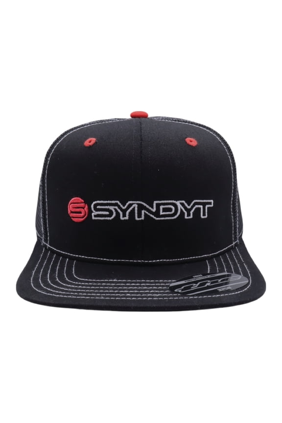 Black Mesh Flat Bill Snapback Hat - Breathable, One Size Fits Most