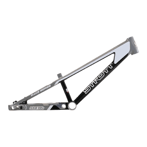 Syndyt Junior 24 BMX Cruiser Bike Frame 19" Top Tube, 6061-T6 Aluminum (2.98 lbs), Tapered 42/52 Head Tube, B52 Tech BB, 10/15 mm Hubs, 140mm Disc Brake, Chain Tensioners Gray Bicycle Frame