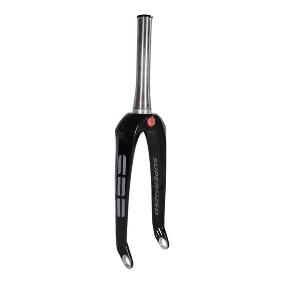 Syndyt SPP Supersized Ultra-High Modulus Carbon Fiber Pro Forks - Black Titanium (20 inch) - Fork Offset: 32 mm, 11/8 steerer tapering to 1.5 Titanium Steerer Extruded and CNCMachined
