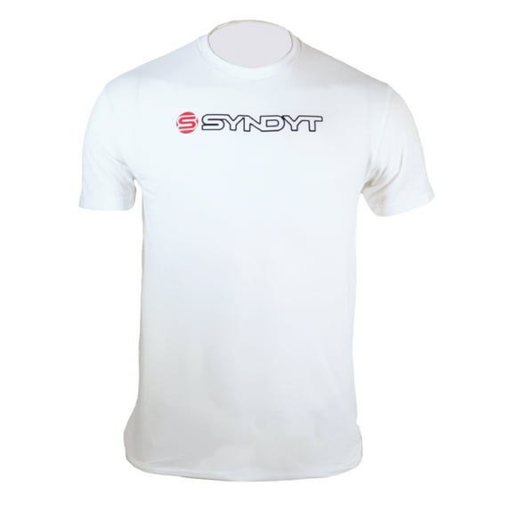 Syndyt Short Sleeve T-Shirt - White, Soft Cotton Blend, Unisex Fit, Large