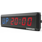 Synergee 16.5  Workout Interval Timer. Programmable Wall Mounted Interval Timer. Gym Timer with Wireless Remote. Tabata EMOTM Stopwatch Count Up/Down MMA Clock.