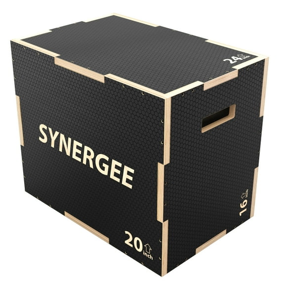 Synergee 3 in 1 Non-Slip Wood Plyometric Box for Jump Training and Conditioning 24/20/16