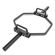 Synergee 7kg Black Olympic Hex Barbell Trap Bar with Standard Height Handles for Squats, Deadlifts, Shrugs and Power Pulls. 49  Long Bar with 10  Sleeve.