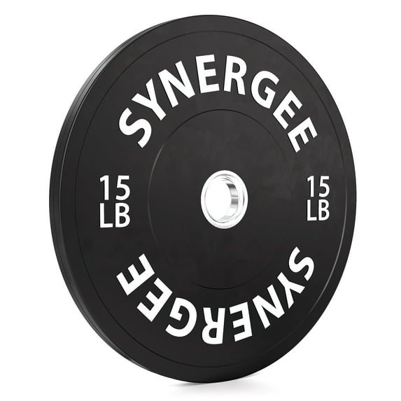 Synergee Bumper Plates Strength Conditioning Workouts Weightlifting 15lbs Single