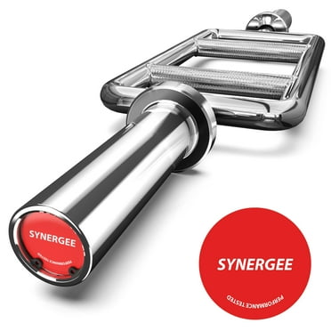Synergee Chrome Tricep Bar 25 lbs for Maximum Gains & Comfort for Extensions, Curls, & Pressing Workouts