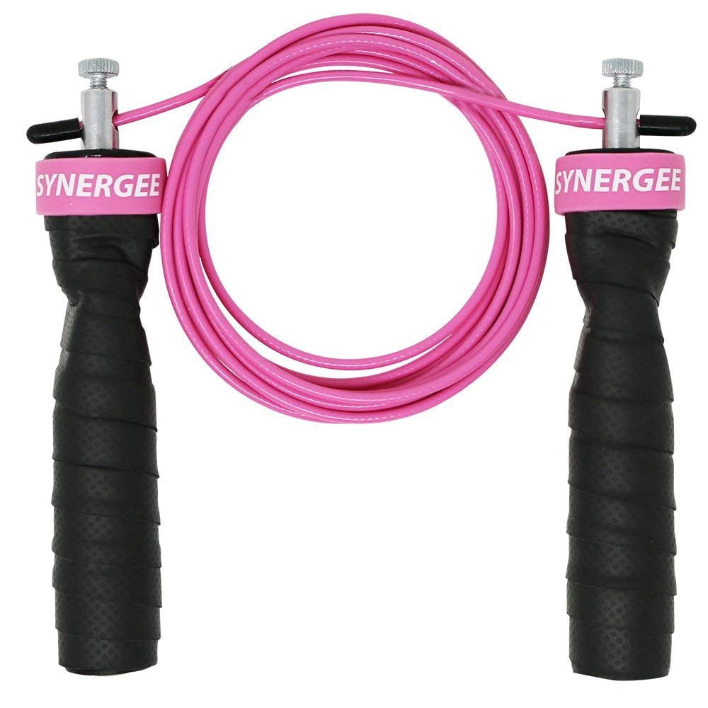 Synergee Speed Jump Rope Adjustable 10 Ft Cable with Steel Ball Bearings