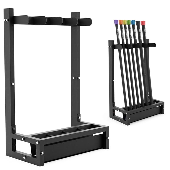 Synergee Weight Bar Rack  Weighted Workout Bar Holder & Storage  Holds Bars for Full Body Workout - Fitness Accessory