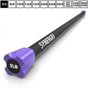 Synergee Workout Bar - 5lb - Padded Weighted Bars – Body Bar Toning Exercises, Strength & Condition