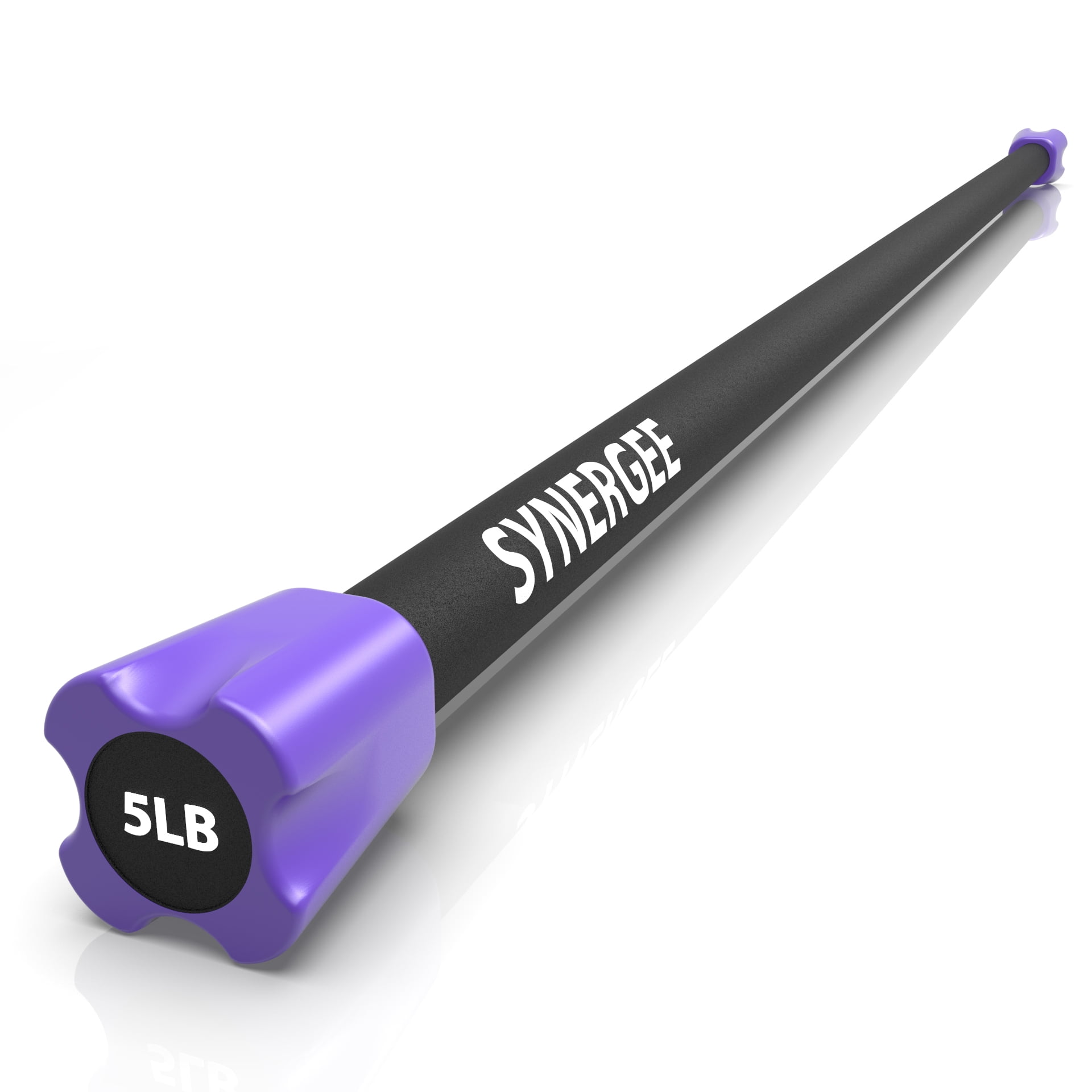 Synergee Workout Bar - 5lb - Padded Weighted Bars – Body Bar Toning Exercises, Strength & Condition