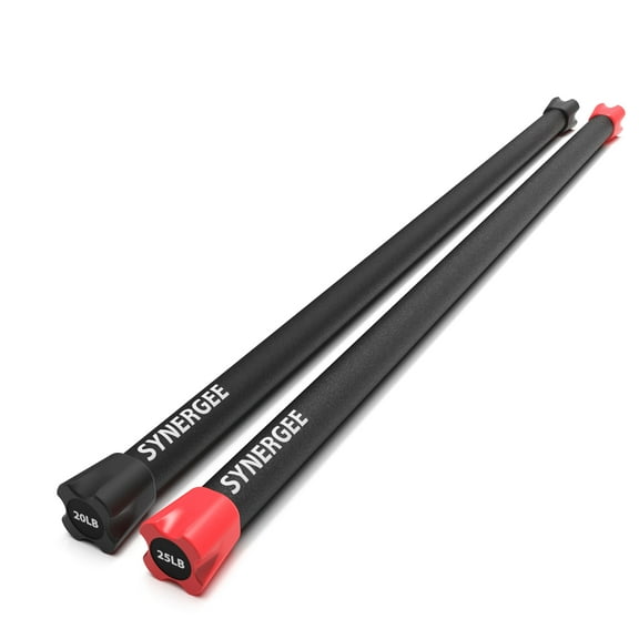 Synergee Workout Bar Combo Set - Multiple Weights Padded Weighted Bars – Body Bar Toning Exercises, Strength & Condition
