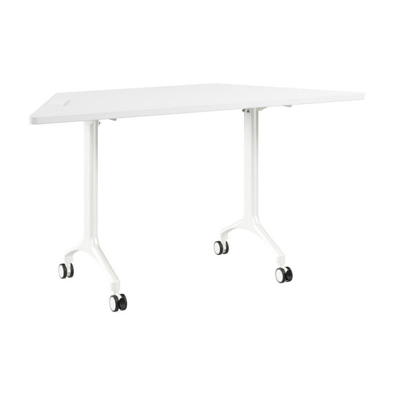 Synergy 60-inch Trapezoid Modular Conference Table in White - Engineered Wood