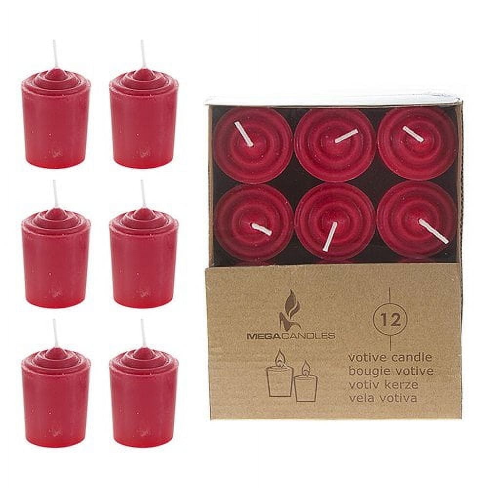 Eternal Flame 15-Hour Unscented Red Votive Candles, Set of 12