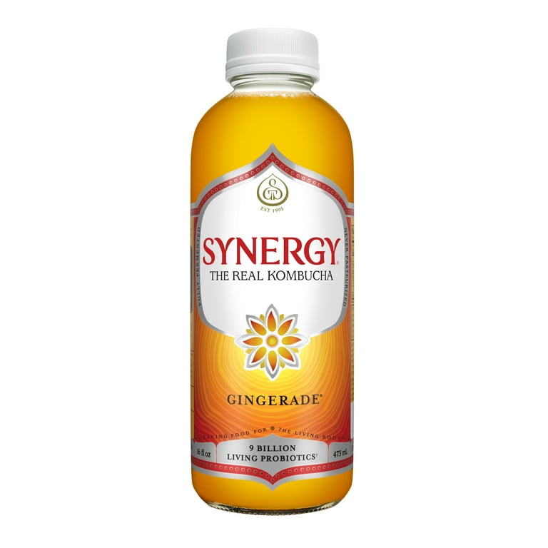 GT.S Synergy Real Kombucha Gingerade, 16 fl oz, Fermented Drink