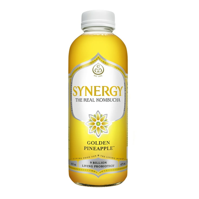 Synergy The Real Kombucha Golden Pineapple, 16 fl oz - Walmart.com