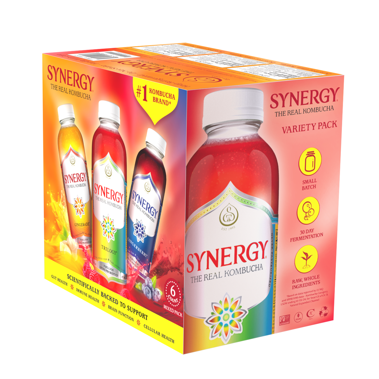 GT's Organic Raw Kombucha Variety Pack, Gingerberry Flavor