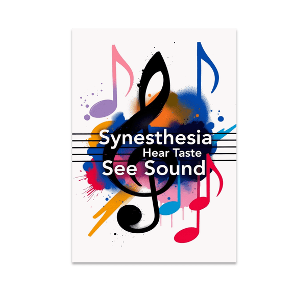 Synesthesia Hear Taste See Sound Art - Abstract Art Decor - 13x19 Poster Print