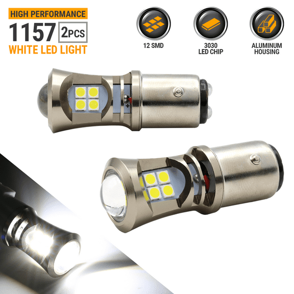 Syneticusa 1157 LED Reverse Back Up Turn Signal Brake Light Bulbs 6000K White