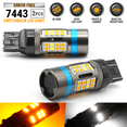thumbnail image 1 of Syneticusa 7443 LED Switchback Anti Hyper Flash Decode Chips Turn Signal Bulbs, 1 of 10