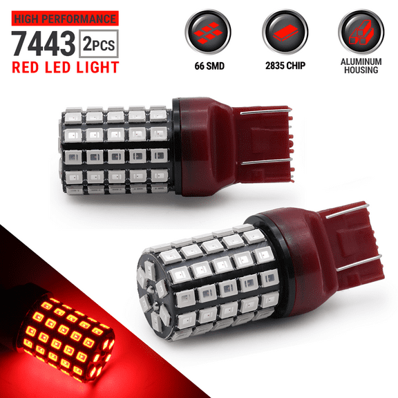 Syneticusa 7443 Red LED Rear Tail Brake Stop Parking High Power Light Bulbs
