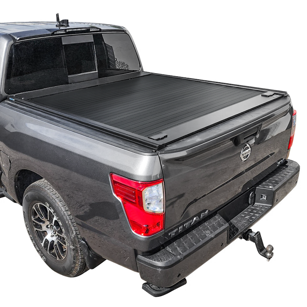 5.5ft Soft Quad-Fold Tonneau Cover For 2017-2024 Nissan Titan – No-Drill Clamp-On Truck Bed Cover 9 thumbnail image