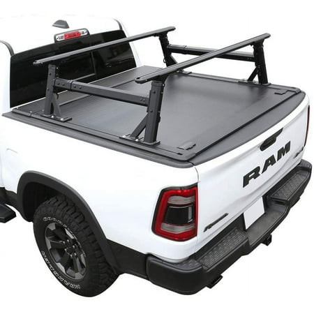Syneticusa Aluminum Retractable Tonneau Cover+Rack for 2007-2021 Tundra 5.6ft truck bed