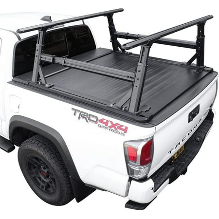Syneticusa Aluminum Retractable Tonneau Cover+Rack kit for 2016-2024 Tacoma 5ft Truck Bed