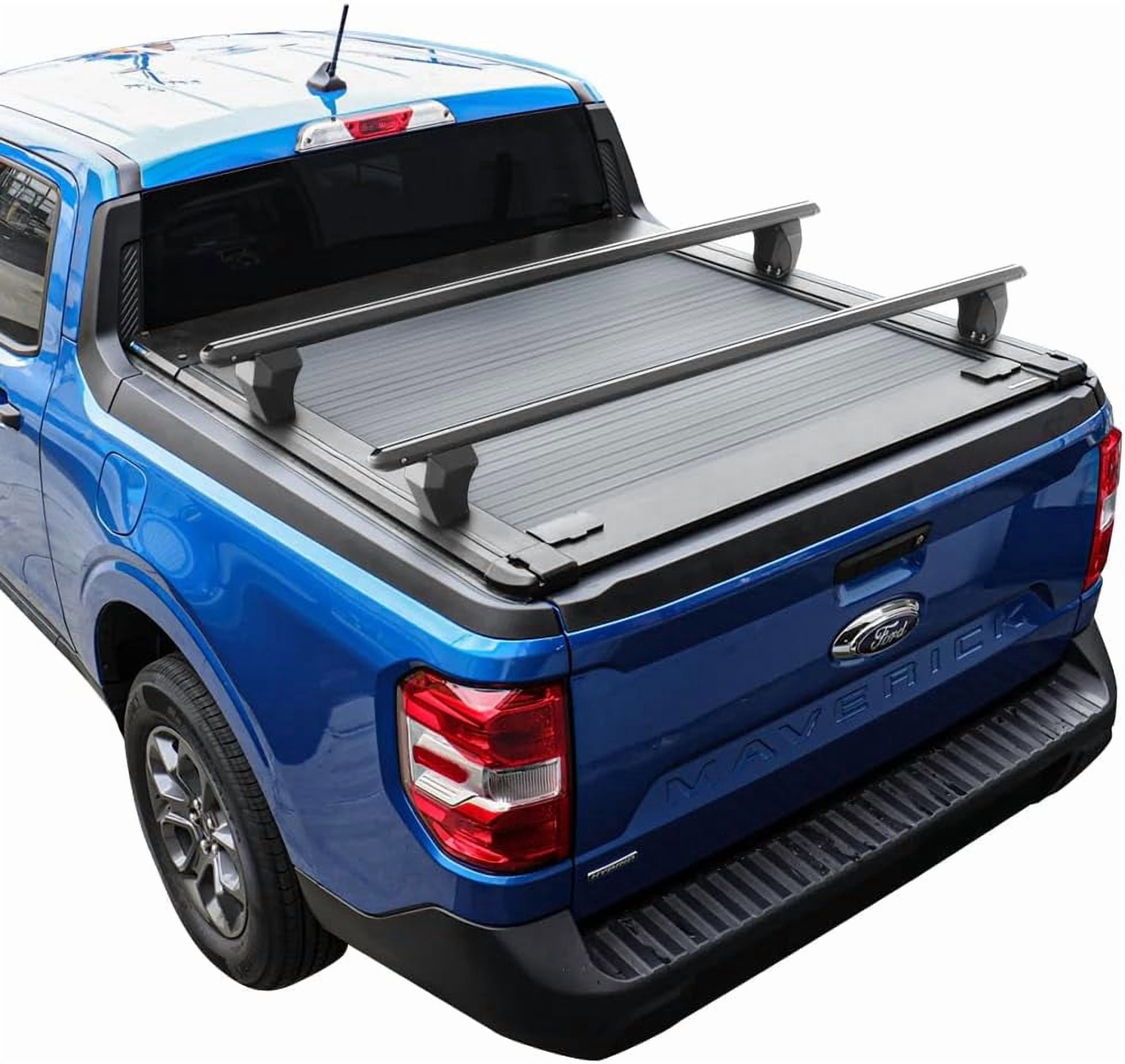 Syneticusa MR Retractable Hard Truck Bed Tonneau Cover with Crossbars Fits 2022-2026 Ford Maverick 4'6" (54.4") Bed Waterproof Off Road