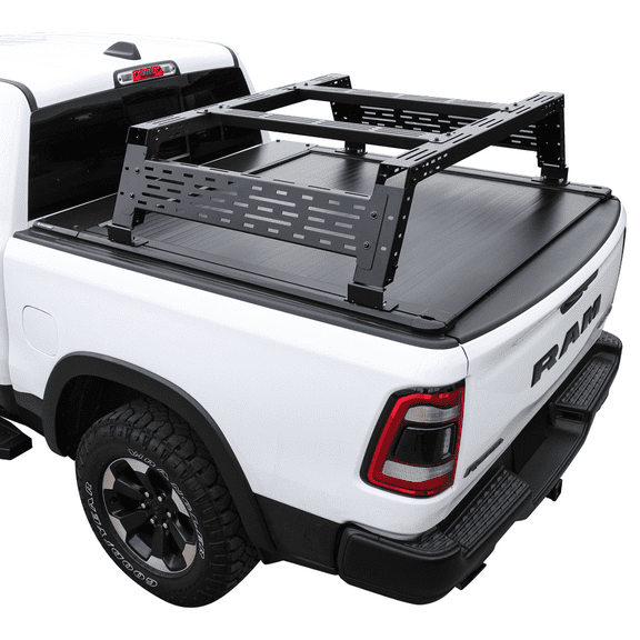 Syneticusa Automatic Retract Hard Pro Tonneau Cover+Rack for 2009-2024 Ram 1500 5.7ft Bed