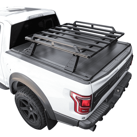 Syneticusa Automatic Retract Hard Pro Tonneau Cover+Rack kit for 2004-2024 F-150 5.6ft Bed