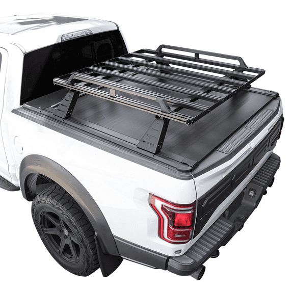 Syneticusa Automatic Retract Hard Tonneau Cover+Rack kit for 2007-2024 Titan 5.5' bed