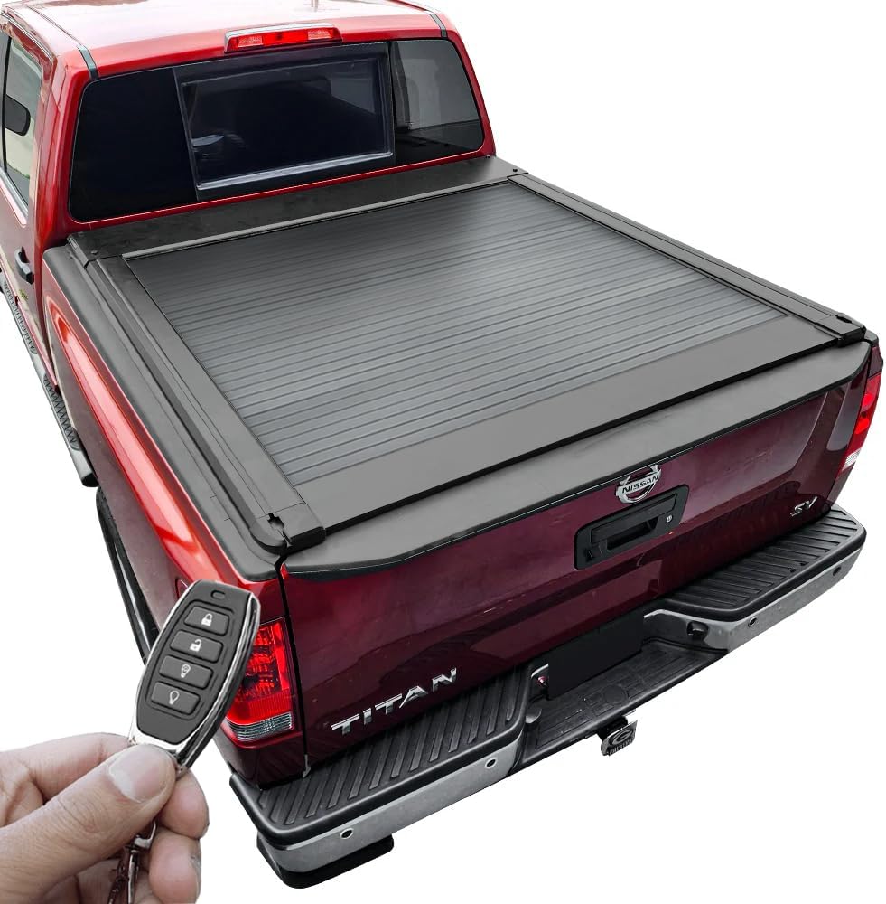 Syneticusa ER Power Retract Hard Truck Bed Tonneau Cover Fits 2007-2024 Titan 5.5' (67”) Bed Waterproof Retractable